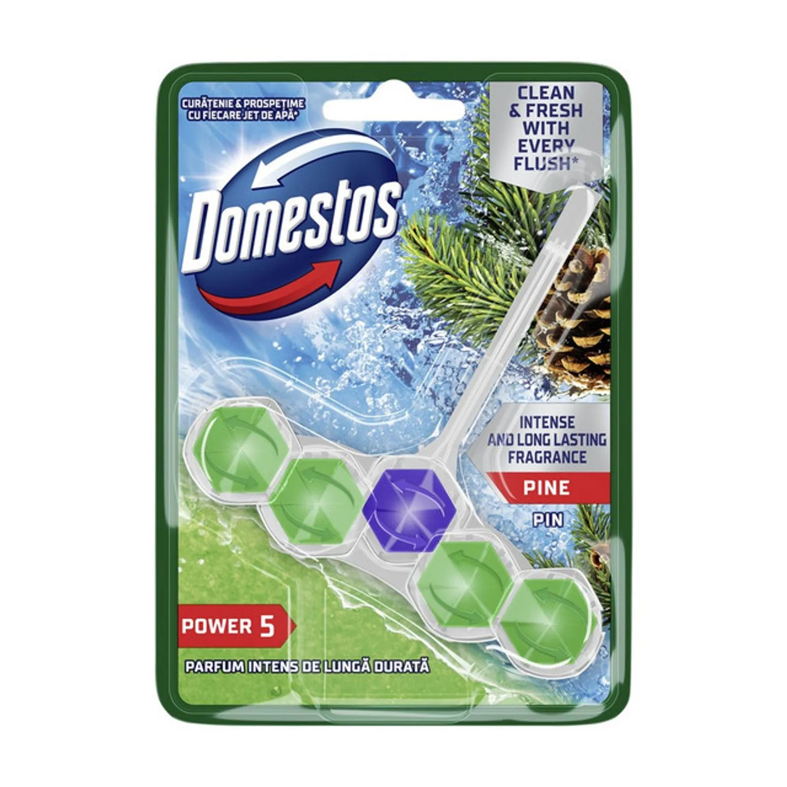 Baie & Toaleta - Odorizant toaleta Domestos Power 5 Pine, 50g