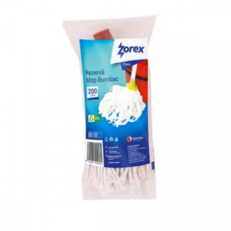 Accesorii Bucatarie - Rezerva Mop din bumbac Zorex Clasic Alb, 200g