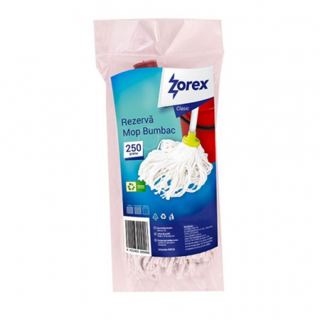 Baie & Toaleta - Rezerva Mop din Bumbac Zorex Clasic Alb, 250g