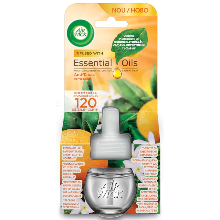 Odorizant Camera - Rezerva odorizant de camera electric Air Wick Anti-Tabac Citrice, 19ml