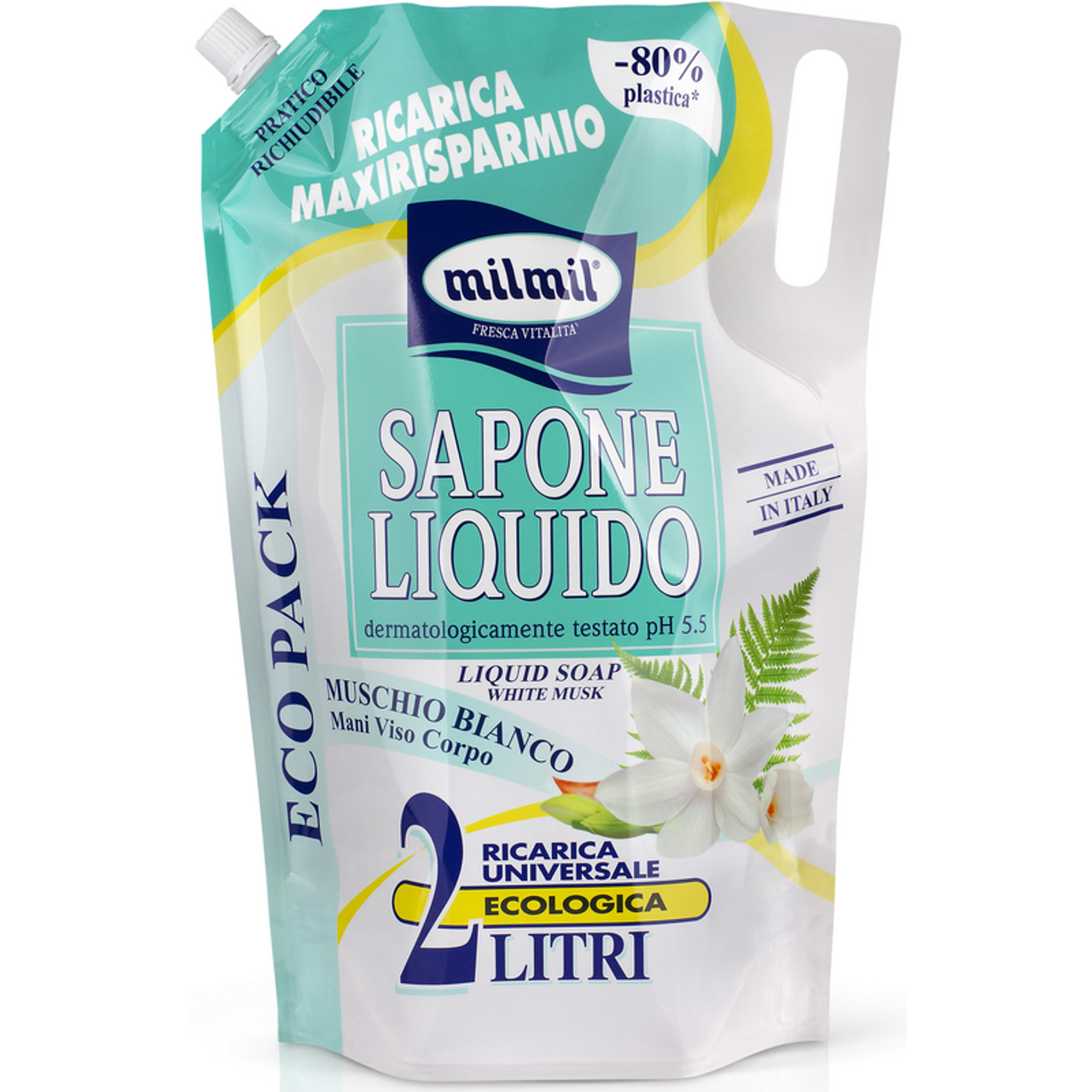 Sapun - Rezerva sapun lichid Mil Mil Mosc Alb, 2L