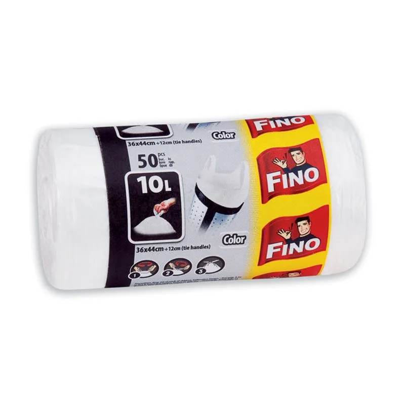 Baie & Toaleta - Saci menajeri cu manere Fino, 10L, 50 bucati
