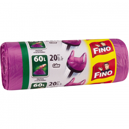 Accesorii Bucatarie - Saci menajeri colorati cu manere Fino, 60L, 20 bucati