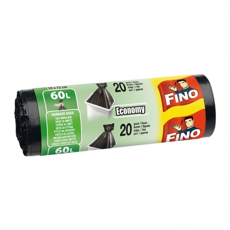 Accesorii Bucatarie - Saci menajeri Fino Economy, 60L, 20 bucati