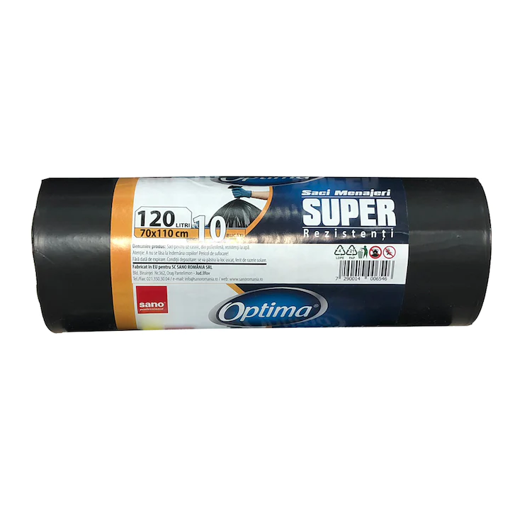 Accesorii Bucatarie - Saci menajeri Sano Optima Super, 120L, 10 bucati