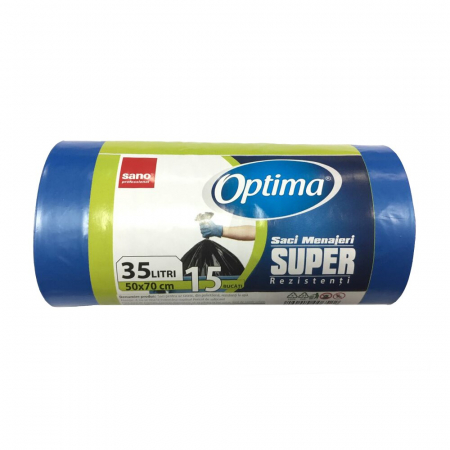 Accesorii Bucatarie - Saci menajeri Sano Optima Super, 35L, 15 bucati