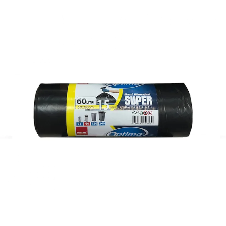 Accesorii Bucatarie - Saci menajeri Sano Optima Super, 60L, 15 bucati