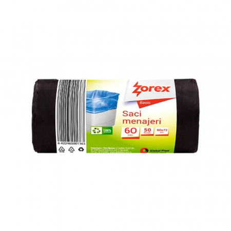 Produse Curatenie - Saci menajeri Zorex, 60L, 50 bucati