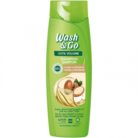 Ingrijire Personala - Sampon pentru par Wash & Go Ulei Argan & Migdale, 360ml