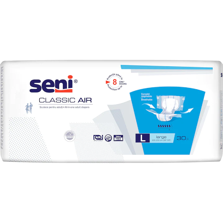 Igiena Intima - Scutece pentru adulti Seni Classic Air, Large, 30 bucati