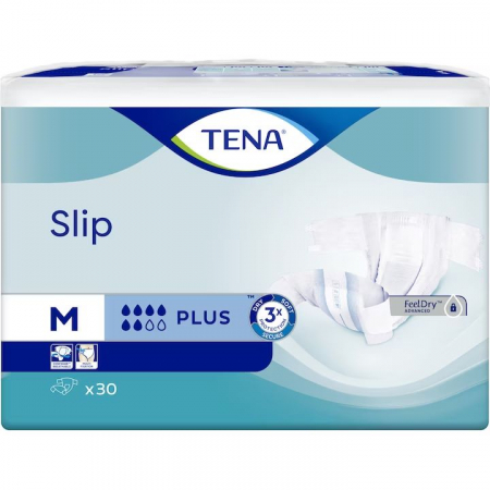 Igiena Intima - Scutece pentru incontinenta adulti Tena Slip Plus, marime M, 30 bucati