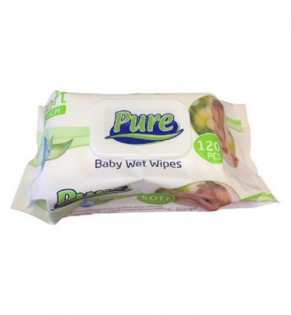 Ingrijire Corp - Servete umede Pure Soft, 120 bucati