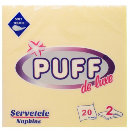 Produse Curatenie - Servetele de masa Puff de luxe Crem, 38x38cm, 20 bucati