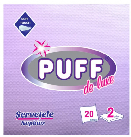 Prosoape de Hartie & Servetele - Servetele de masa Puff de luxe Lila, 38x38cm, 20 bucati