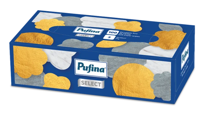 Bucatarie - Servetele Faciale Pufina Select, 3 straturi, 100 bucati