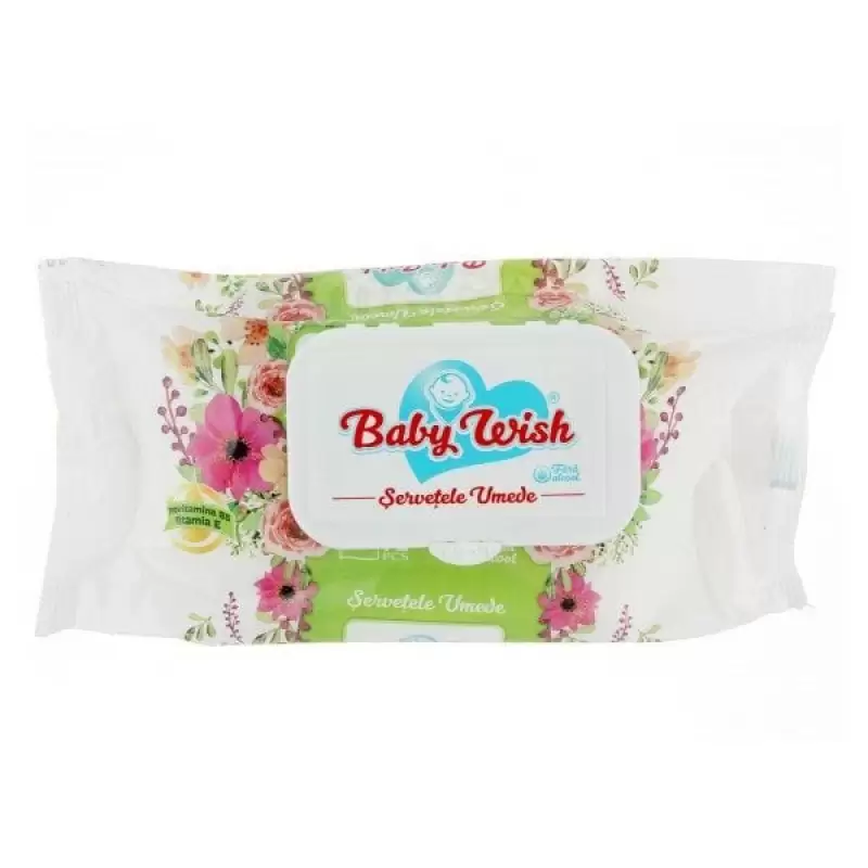 Servetele Umede - Servetele umede cu capac Baby Wish, 120 bucati