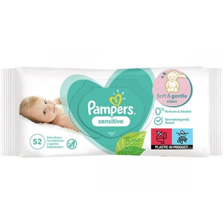 Servetele Umede - Servetele umede Pampers Sensitive, 52 bucati