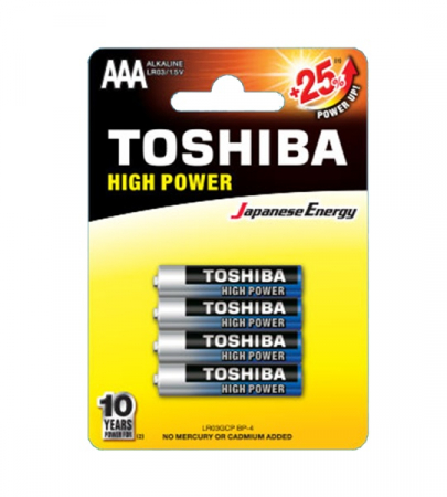 Becuri & Baterii - Set 4 baterii Toshiba Alkaline AAA R3 1.5V