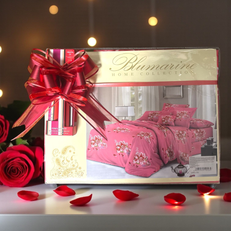 Set Cadou - Set cadou G79: Lenjerie de pat si parfum cu crema de maini