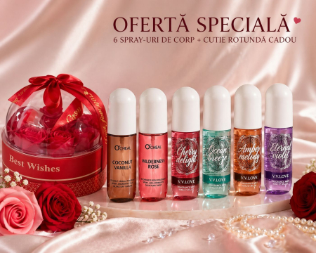 Set Cadou - Set Rasfat Floral: 6 Spray-uri de Corp + CADOU