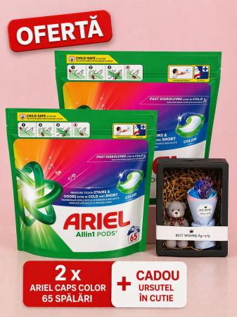 Produse Curatenie - Set x2 Ariel Caps Color 130 spalari + CADOU