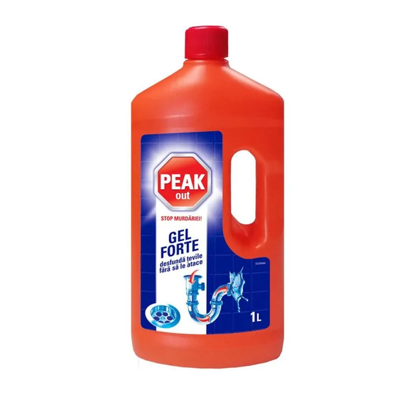 Solutie Desfundat Tevi - Solutie de desfundat tevi Peak Out Gel Forte, 1L