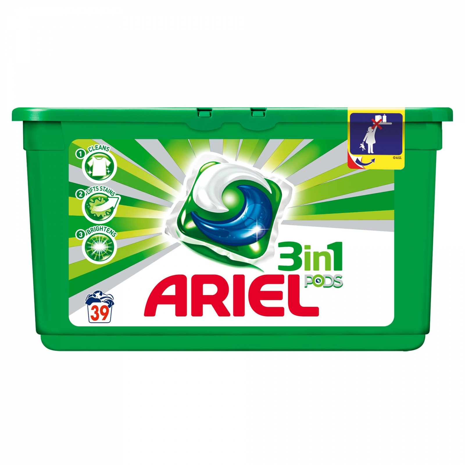 Detergent capsule ARIEL 3in1 PODS Regular, 39 capsule, 39 spalari