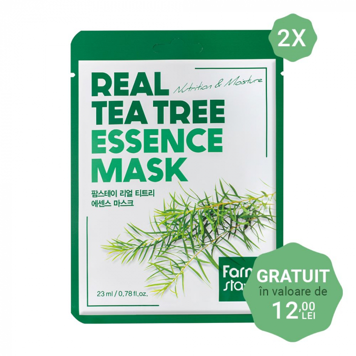 Set hidratant calmant in 3 pasi Farmstay Tea Tree Biome Calming Toner, Ser de fata si Crema pentru Fata [2]