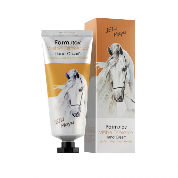 Crema de maini hidratanta Farmstay Visibile Difference Hand Cream Jeju Mayu 100gr [2]