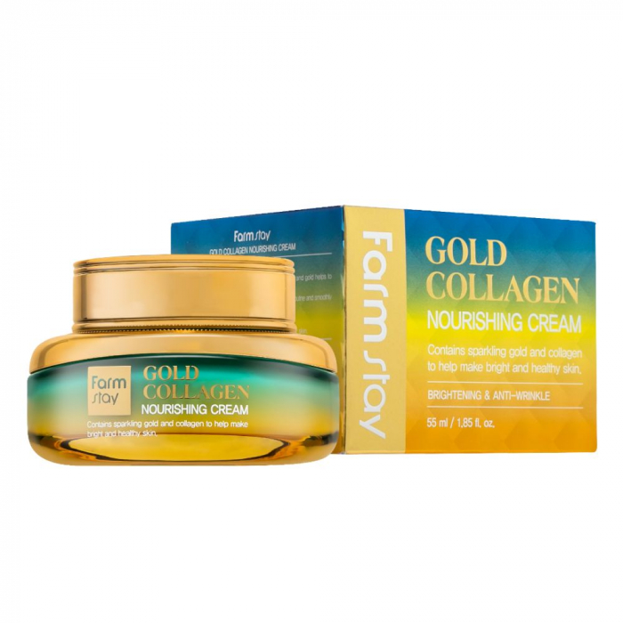 Crema pentru fata antirid nutritiva Farmstay Gold Collagen Nourishing Cream 55ml [2]