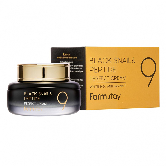 Crema pentru fata antirid revitalizanta Farmstay Black Snail Peptide 9 Perfect Cream 55ml [2]