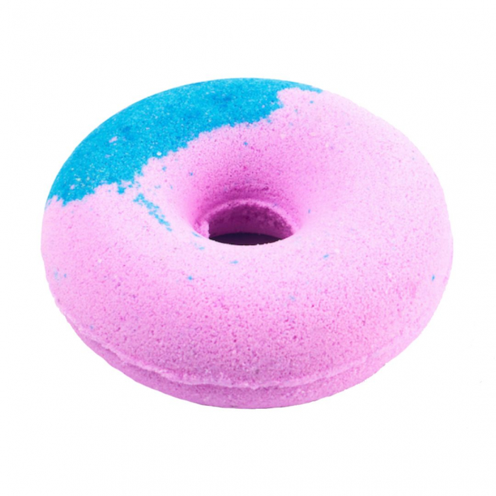 Figurina-gogoasa efervescenta de baie Cafe Mimi Bath Fizzer Blueberry Raspberry Donut cu extracte naturale de Afine si Zmeura 140gr