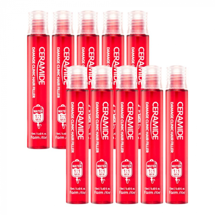 Fiole cu tratament intensiv de par Farmstay Ceramide Damage Clinic Hair Filler 10x13ml [2]