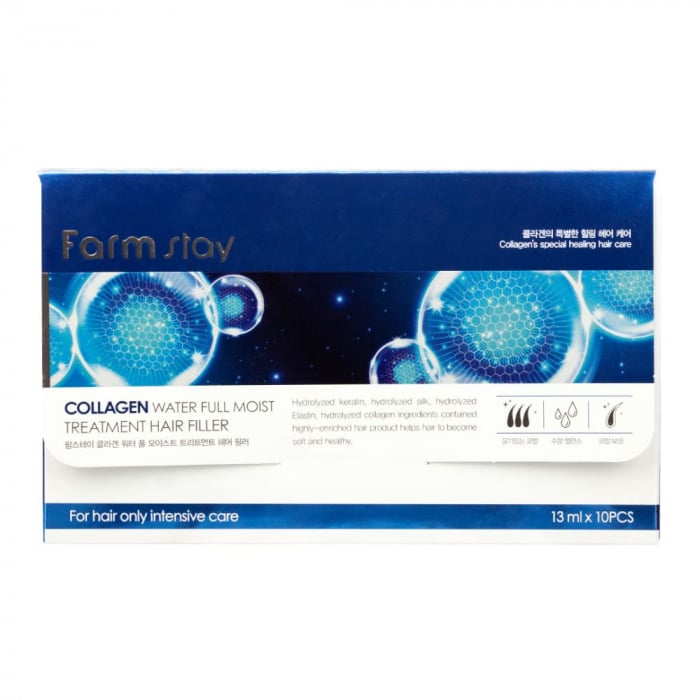Fiole cu tratament intensiv de par Farmstay Collagen Water Full Treatment Hair Filler 10x13ml [3]