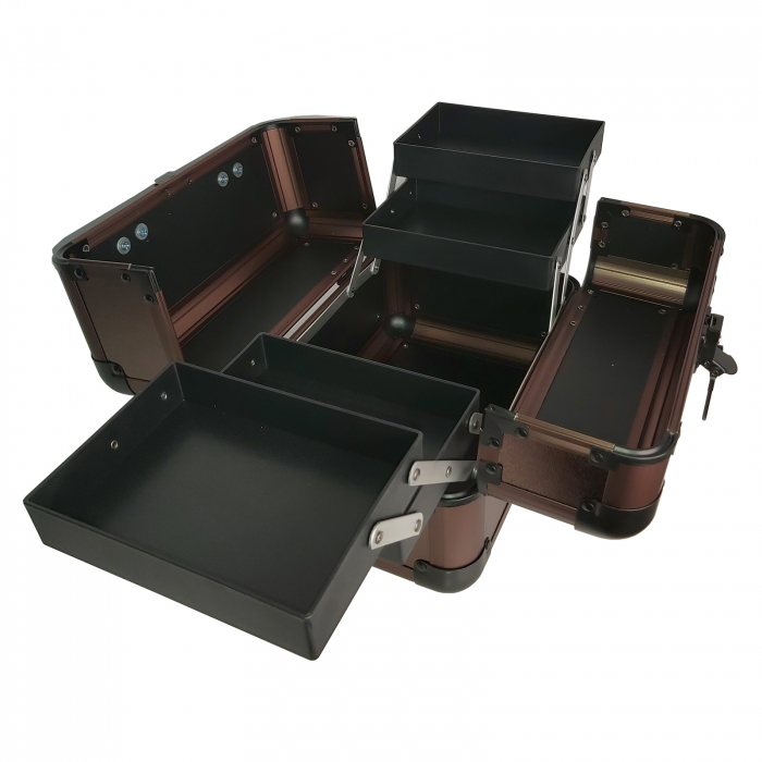 Geanta pentru cosmetice 26x18x18cm Maro Bronz [3]