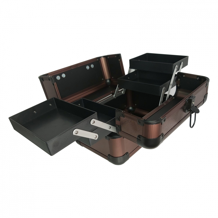 Geanta pentru cosmetice 26x18x18cm Maro Bronz [4]