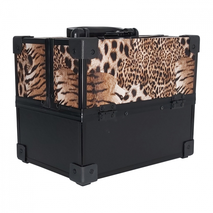 Geanta pentru cosmetice 26x18x21cm Negru Animal Print [2]