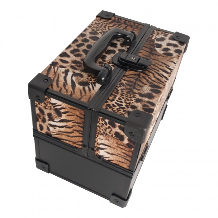 Geanta pentru cosmetice 26x18x21cm Negru Animal Print [5]
