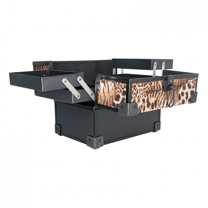 Geanta pentru cosmetice 26x18x21cm Negru Animal Print [3]