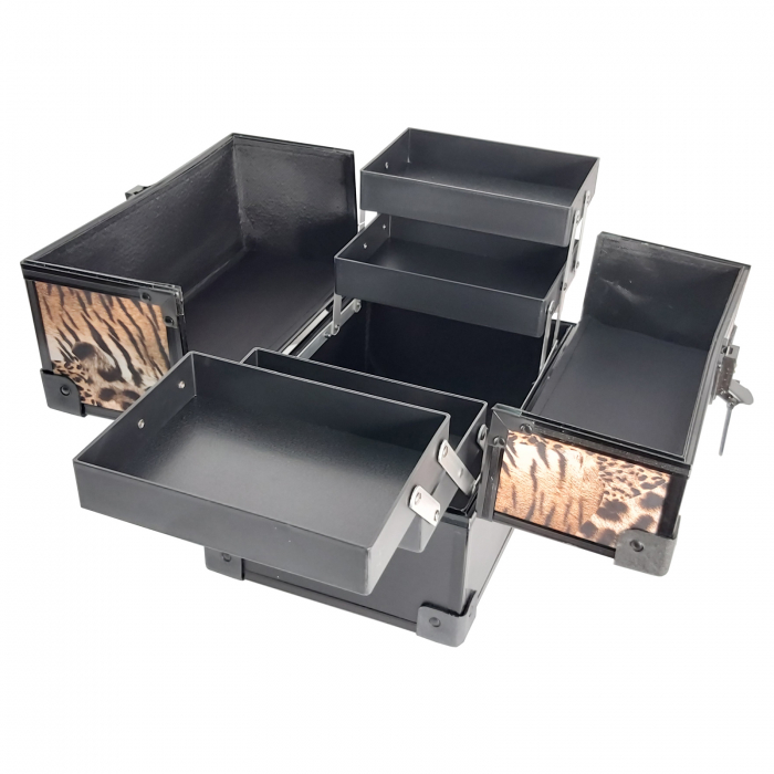 Geanta pentru cosmetice 26x18x21cm Negru Animal Print [4]
