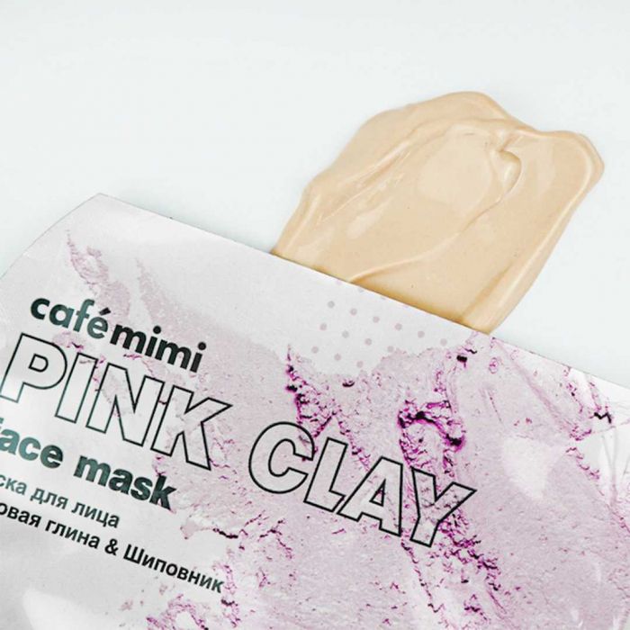 Masca de fata lichida Cafe Mimi Super Food Pink Clay & Rosehips cu extracte naturale din Argila Roz, Ulei de Macese si Vitamina E 10ml [2]