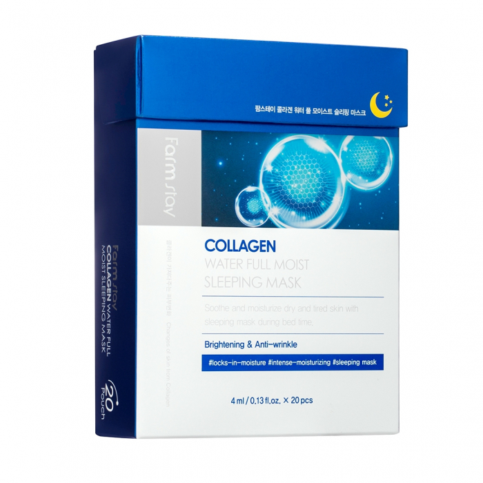 Masca de noapte pentru fata antirid hidratanta Farmstay Collagen Sleeping Mask 20bc x 4ml [4]