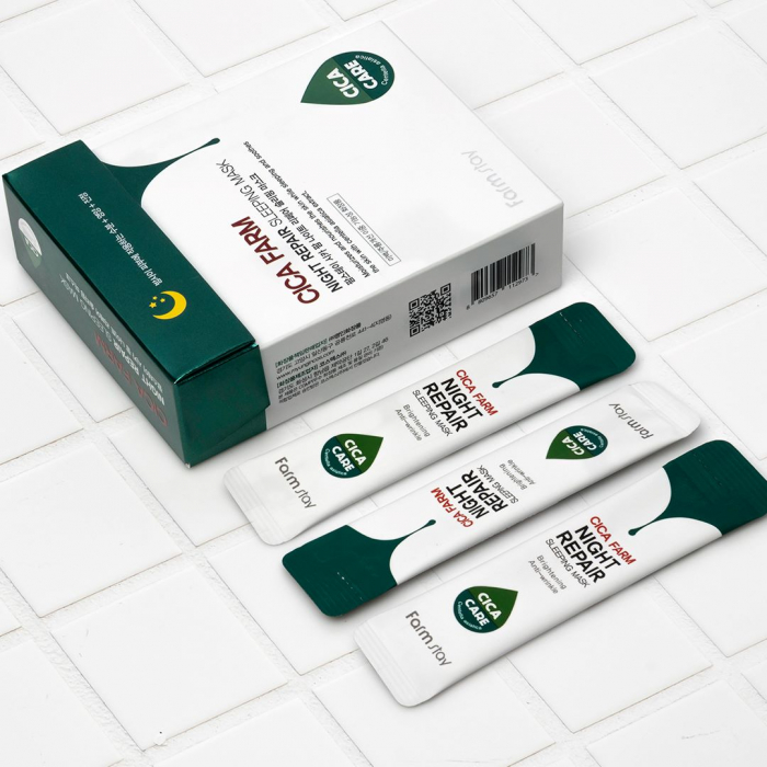 Masca de noapte pentru fata hidratanta calmanta cu efect antirid Farmstay Cica Farm Sleeping Mask 20bc x 4ml [3]
