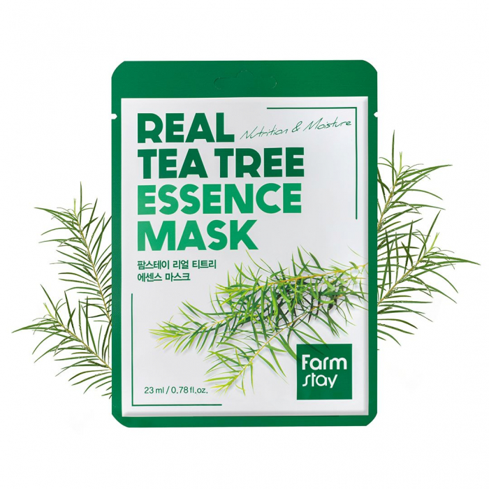 Masca textila de fata cu ser hidratant calmant Farmstay Real Tea Tree 23ml [4]