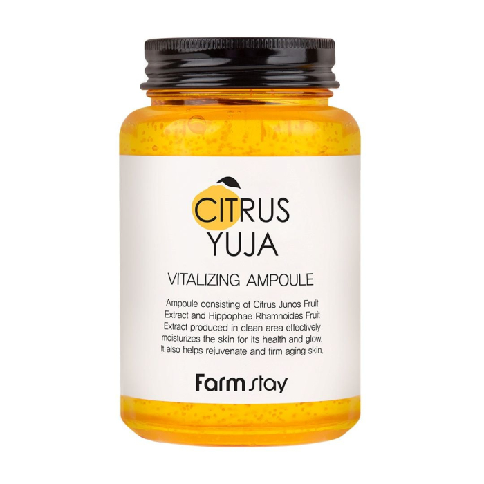 Set revitalizant in 4 pasi Farmstay Citrus Yuja Vitalizing Spuma de curatare, Toner, Ser Ampoule, Crema fata [6]