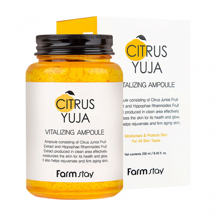 Ser (ampoule) de fata revitalizant cu efect antirid si luminozitate Farmstay Citrus Yuja Vitalizing 250ml [2]