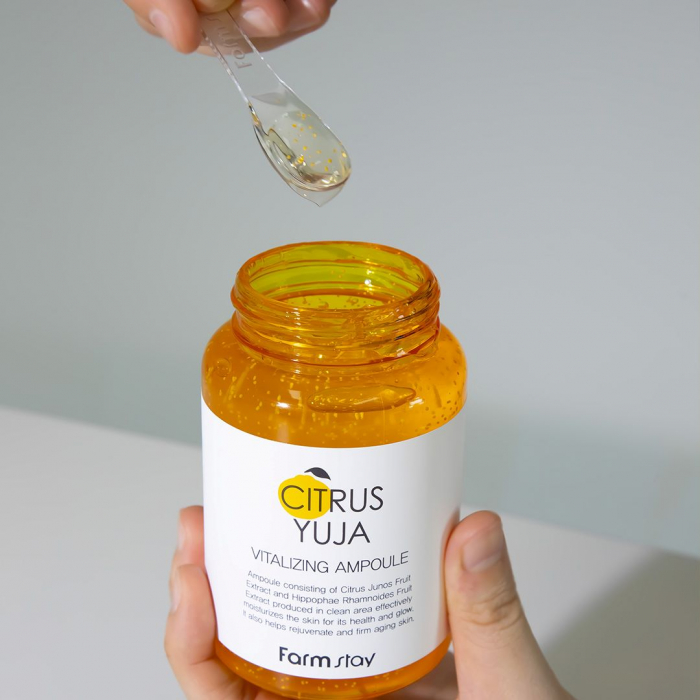 Ser (ampoule) de fata revitalizant cu efect antirid si luminozitate Farmstay Citrus Yuja Vitalizing 250ml [6]
