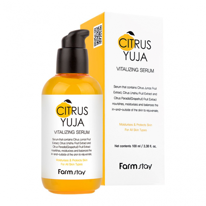 Ser (atomizor) de fata revitalizant cu efect antirid si luminozitate Farmstay Citrus Yuja Vitalizing 100ml [2]