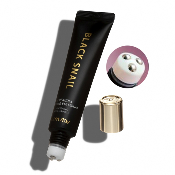 Set antirid revitalizant in 4 pasi Farmstay Black Snail Peptide 9 Perfect Toner, Ser ochi, Ser fata si Crema fata [3]