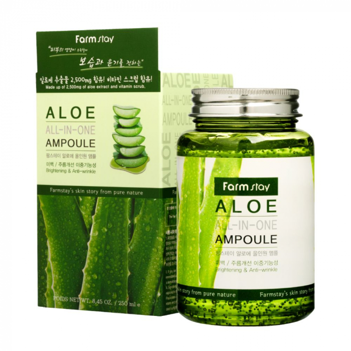 Ser concentrat pentru fata antirid hidratant Farmstay Aloe All-In-One Ampoule 250ml [2]